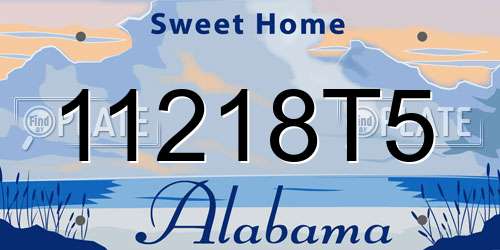 11218T5 Alabama License Plate