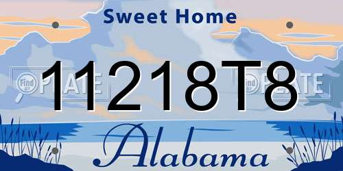 11218T8 Alabama License Plate