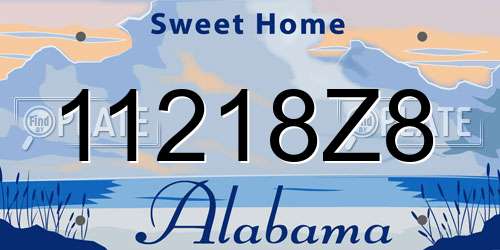 11218Z8 Alabama License Plate
