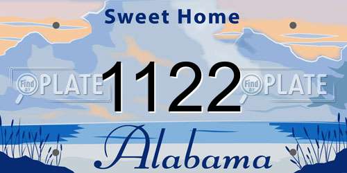 1122 Alabama License Plate