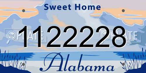 1122228 Alabama License Plate