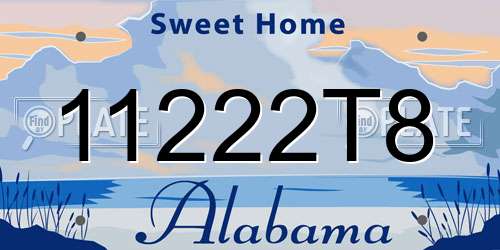 11222T8 Alabama License Plate