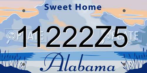 11222Z5 Alabama License Plate