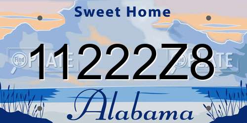 11222Z8 Alabama License Plate