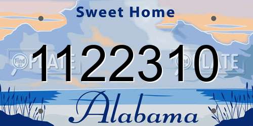 1122310 Alabama License Plate