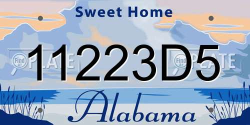 11223D5 Alabama License Plate