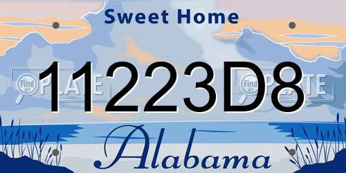 11223D8 Alabama License Plate