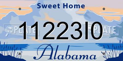 11223I0 Alabama License Plate