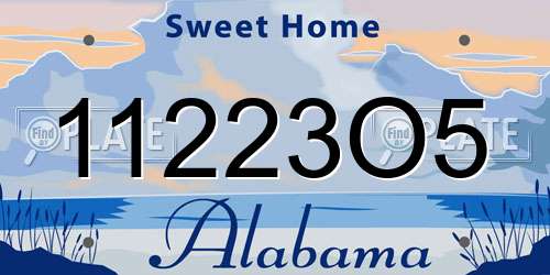 11223O5 Alabama License Plate
