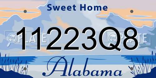 11223Q8 Alabama License Plate