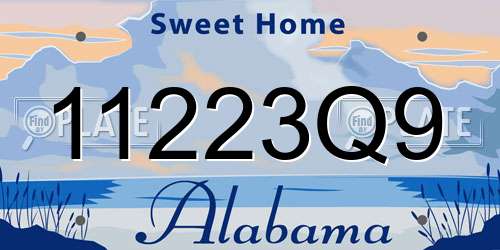 11223Q9 Alabama License Plate
