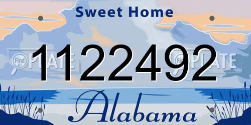 1122492 Alabama License Plate