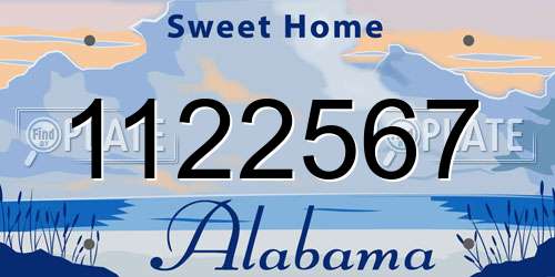 1122567 Alabama License Plate