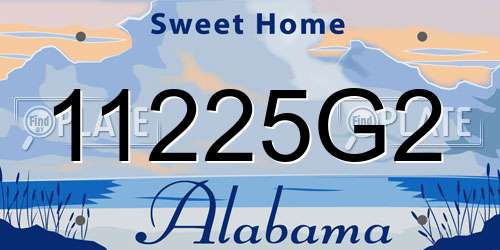 11225G2 Alabama License Plate