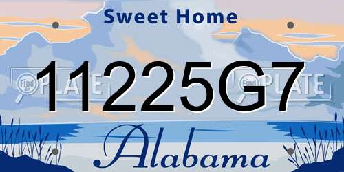 11225G7 Alabama License Plate