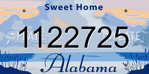 1122725 Alabama License Plate