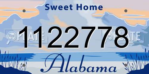 1122778 Alabama License Plate