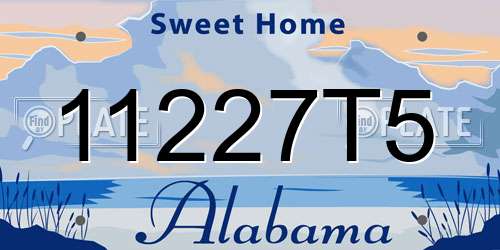 11227T5 Alabama License Plate