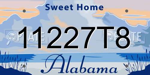 11227T8 Alabama License Plate