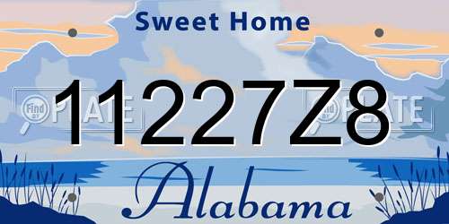 11227Z8 Alabama License Plate