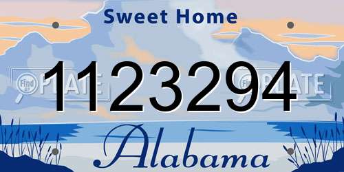 1123294 Alabama License Plate