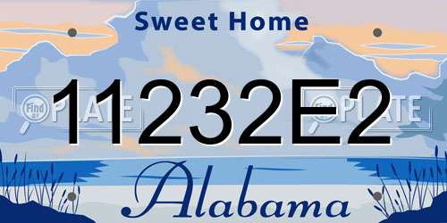 11232E2 Alabama License Plate