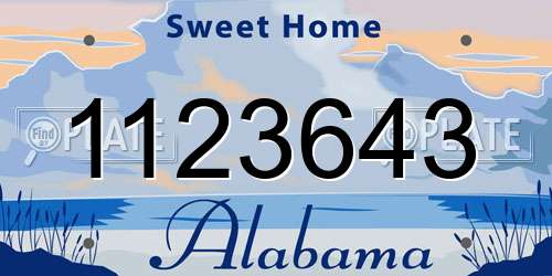 1123643 Alabama License Plate