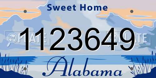 1123649 Alabama License Plate