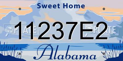 11237E2 Alabama License Plate
