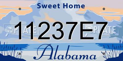 11237E7 Alabama License Plate
