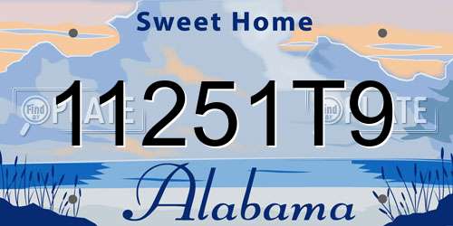 11251T9 Alabama License Plate