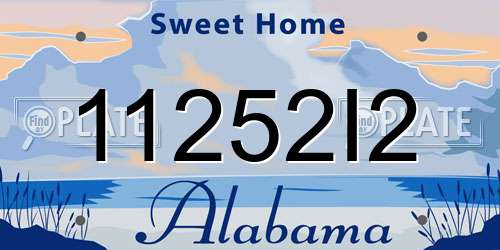 11252I2 Alabama License Plate