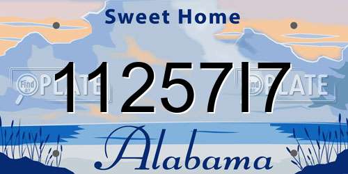 11257I7 Alabama License Plate