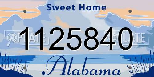1125840 Alabama License Plate