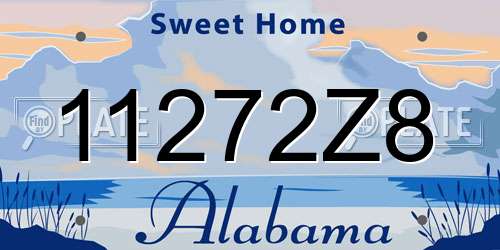 11272Z8 Alabama License Plate