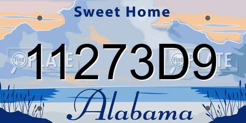 11273D9 Alabama License Plate