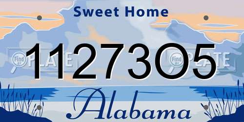 11273O5 Alabama License Plate