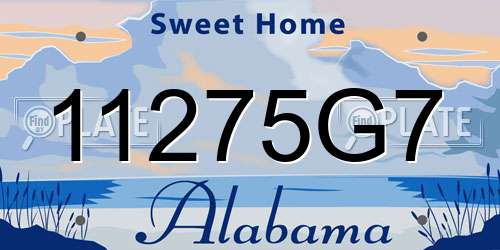 11275G7 Alabama License Plate