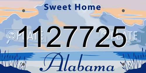 1127725 Alabama License Plate