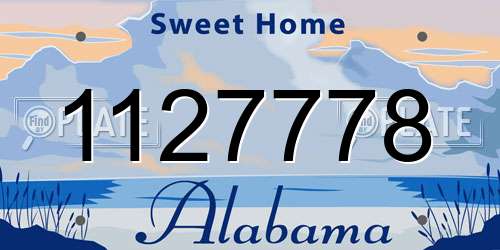 1127778 Alabama License Plate
