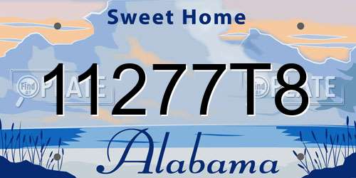 11277T8 Alabama License Plate