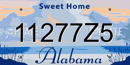 11277Z5 Alabama License Plate