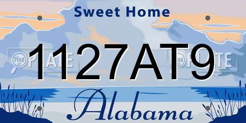 1127AT9 Alabama License Plate