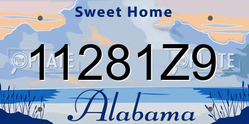 11281Z9 Alabama License Plate