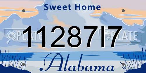 11287I7 Alabama License Plate