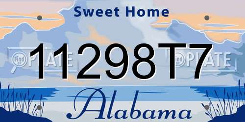 11298T7 Alabama License Plate