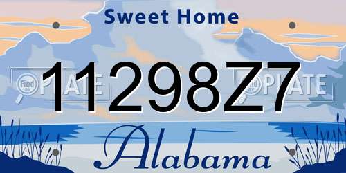 11298Z7 Alabama License Plate