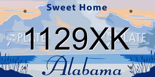 1129XK Alabama License Plate