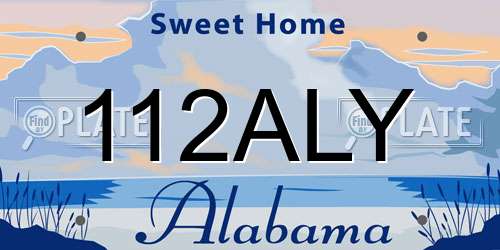 112ALY Alabama License Plate
