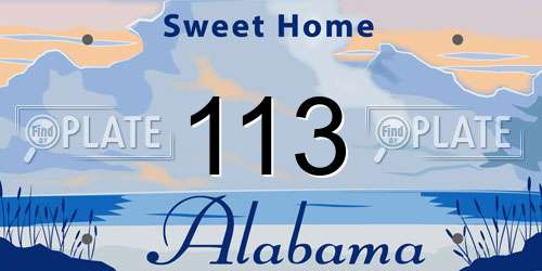 113 Alabama License Plate